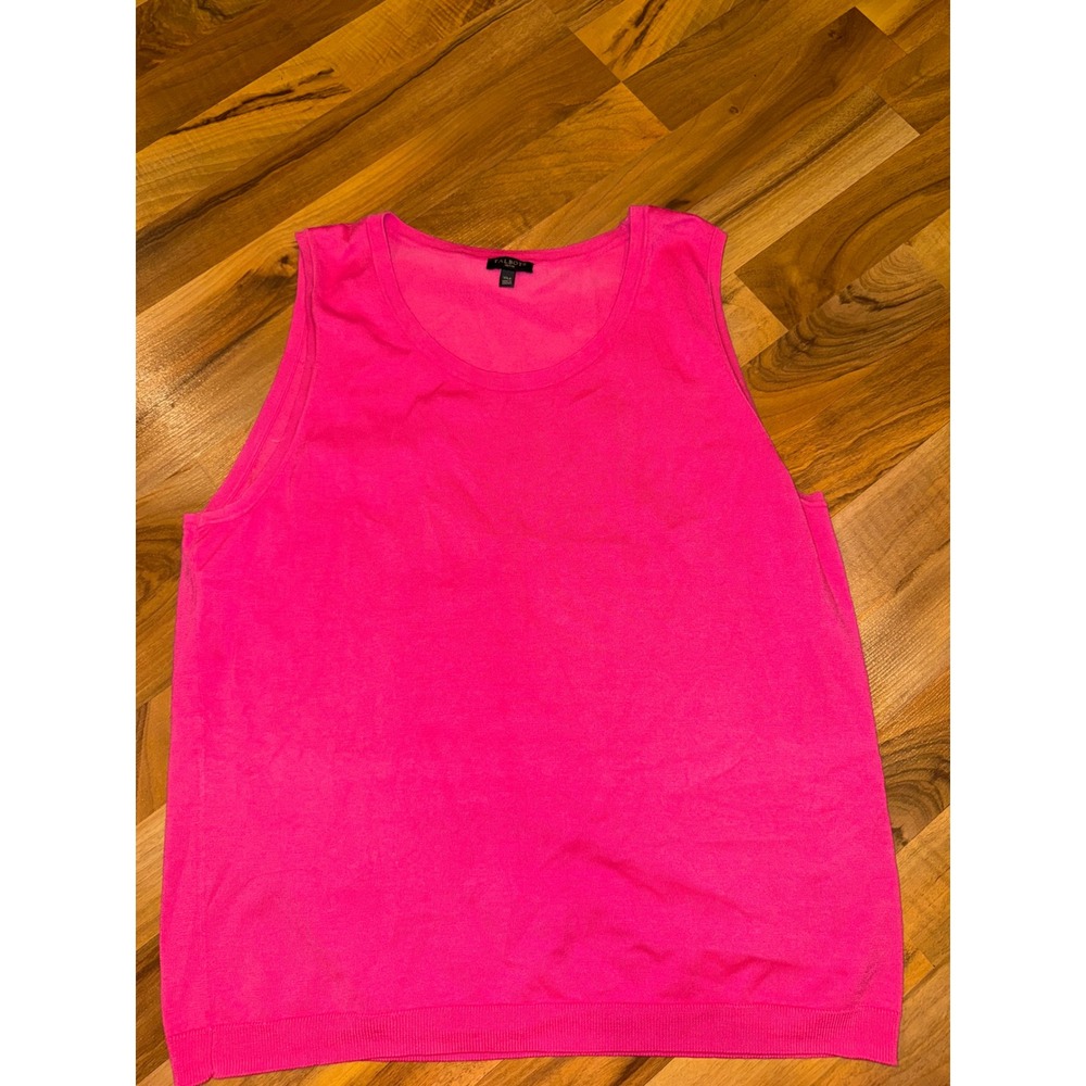 Talbots Sweater Shell Women XLP Pink Excellent Sleeveless Scoop Neck Knit Top